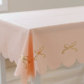 Blush Pink and Gold Bow Paper Table Cover - 180cm x 120cm
