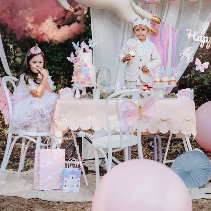 Blush Pink and Gold Bow Paper Table Cover - 180cm x 120cm