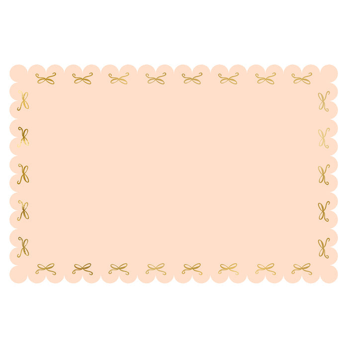 Blush Pink and Gold Bow Paper Table Cover - 180cm x 120cm