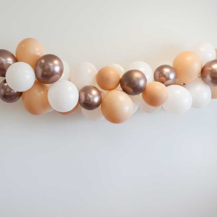 Gold and White Balloon Garland with Background