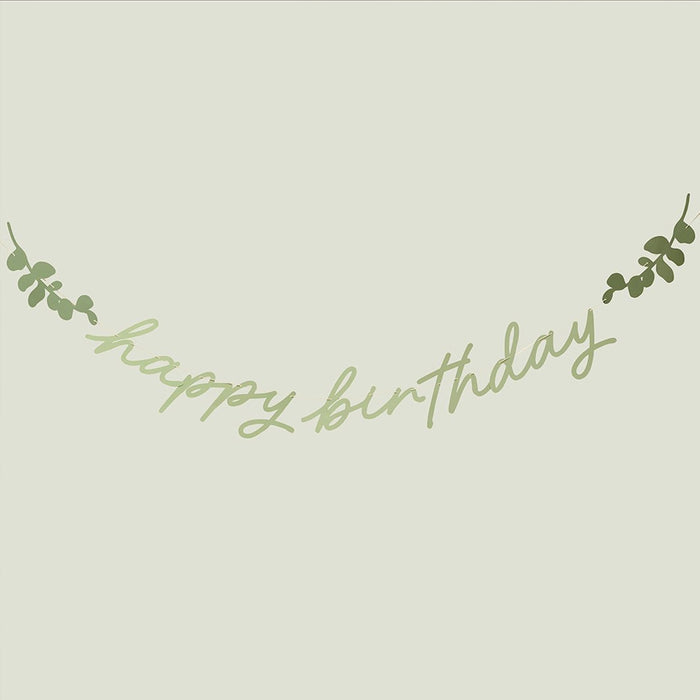 Botanical Happy Birthday Card Banner Decoration - 2m