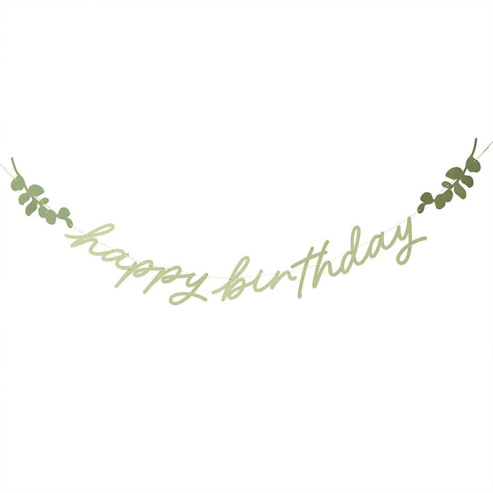 Botanical Happy Birthday Card Banner Decoration - 2m
