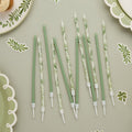 Botanical Leaf Tall Skinny Candles - Pack of 12