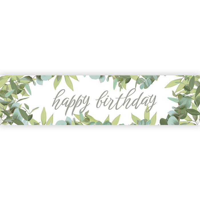 Botanical Leaves Happy Birthday Banner - 1.2m