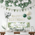 Botanical Sage Green Happy Birthday Decoration Party Pack