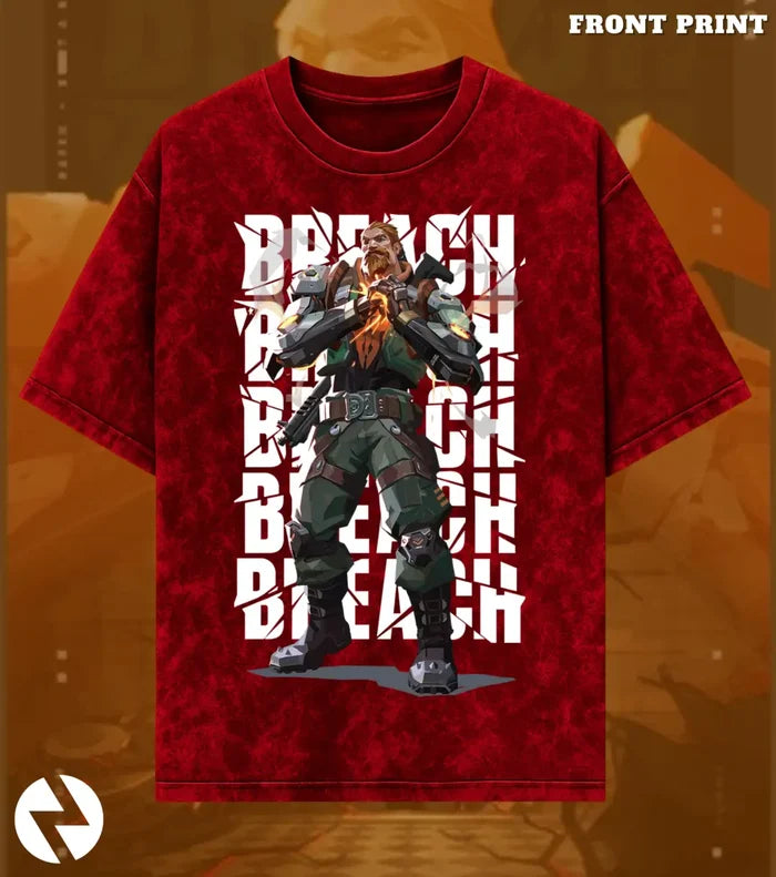 Breach – Earthshaker Valorant Acid Wash Tee | Bold Gamer Streetwear - Valorant
