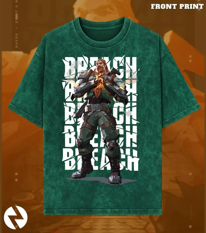 Breach – Earthshaker Valorant Acid Wash Tee | Bold Gamer Streetwear - Valorant