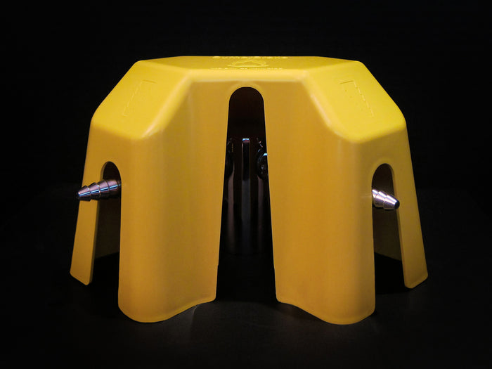 Burner Brake on a counter-mounted fixture