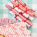 Candy Bow Saucer Mini Christmas Crackers - 8 Pack