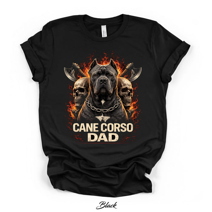 Cane Corso Dad Graphic Tee | Black | Direct-to-Garment Print | Bella Canvas 3001