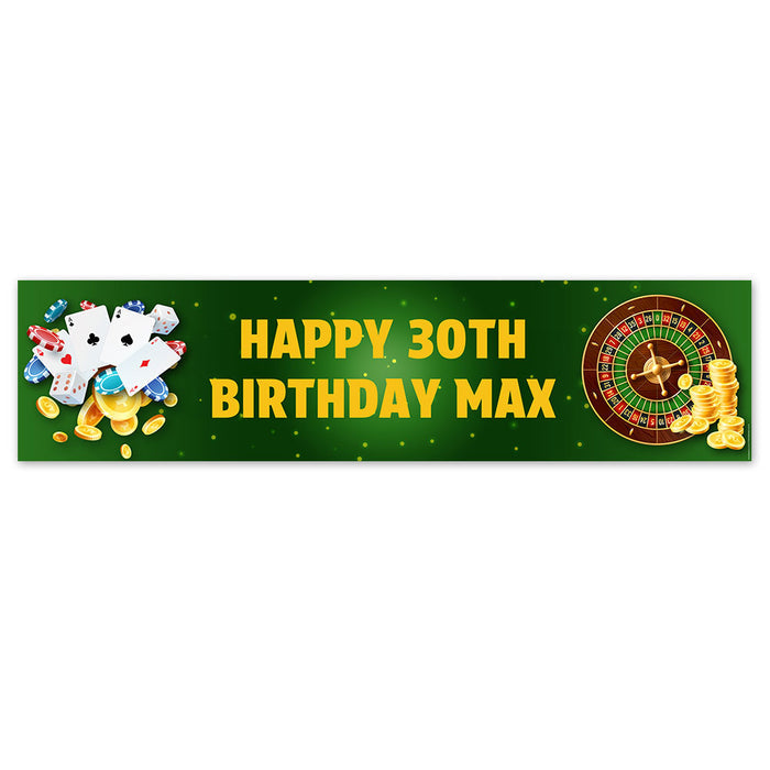 Casino Personalised Banner Decoration - 1.2m