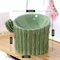 Ceramic Cactus Dog/Cat Feeding Bowl