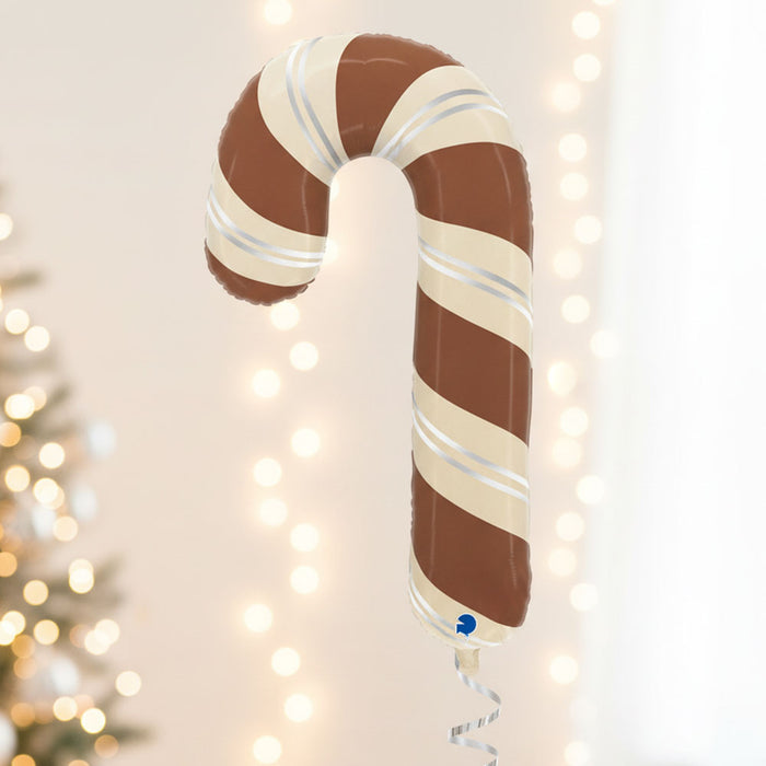 Chocolate Brown Candy Cane Foil Balloon - 41"
