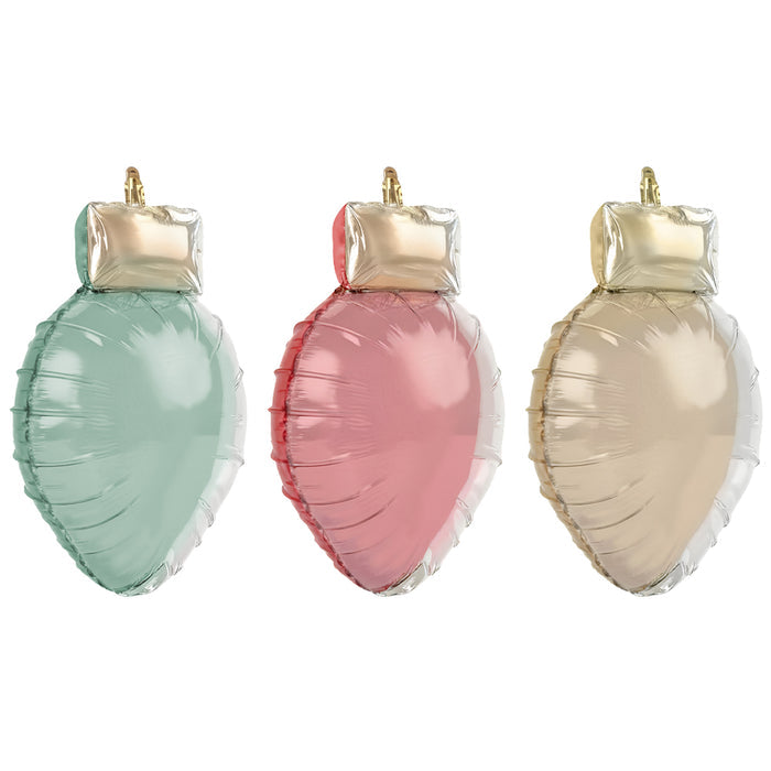 Christmas Light Bulb Foil Balloons - 21" - Pack of 3