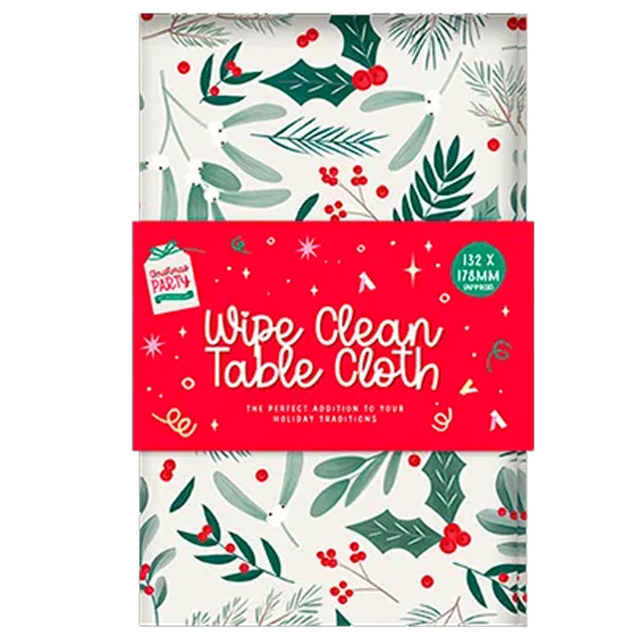 Christmas Printed Wipe Clean Tablecloth - 132cm x 178cm