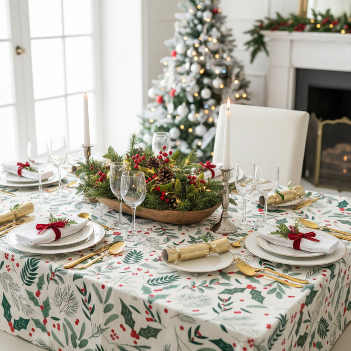 Christmas Printed Wipe Clean Tablecloth - 132cm x 178cm