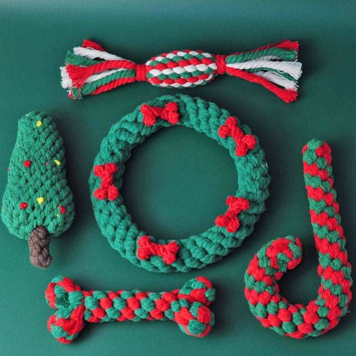 Christmas Themed Rope Dog Chew Toy