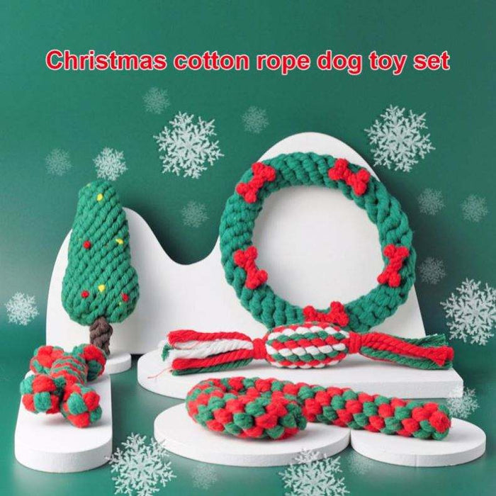 Christmas Themed Rope Dog Chew Toy