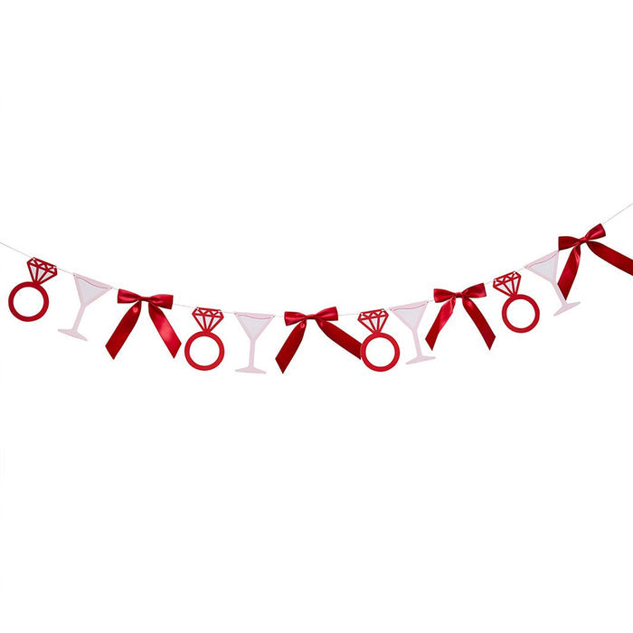 Cocktails, Rings & Satin Bow Garland Decoration - 2m