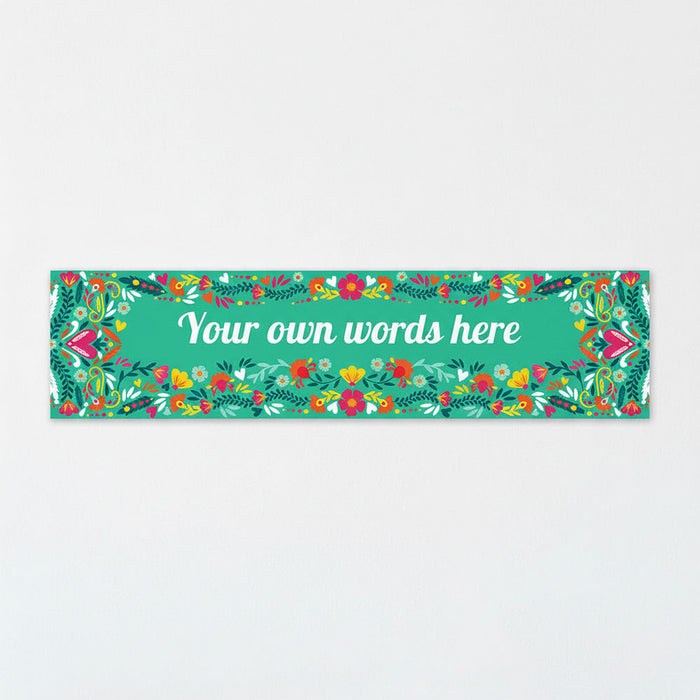 Colourful Boho Personalised Banner - 120cm x 30cm