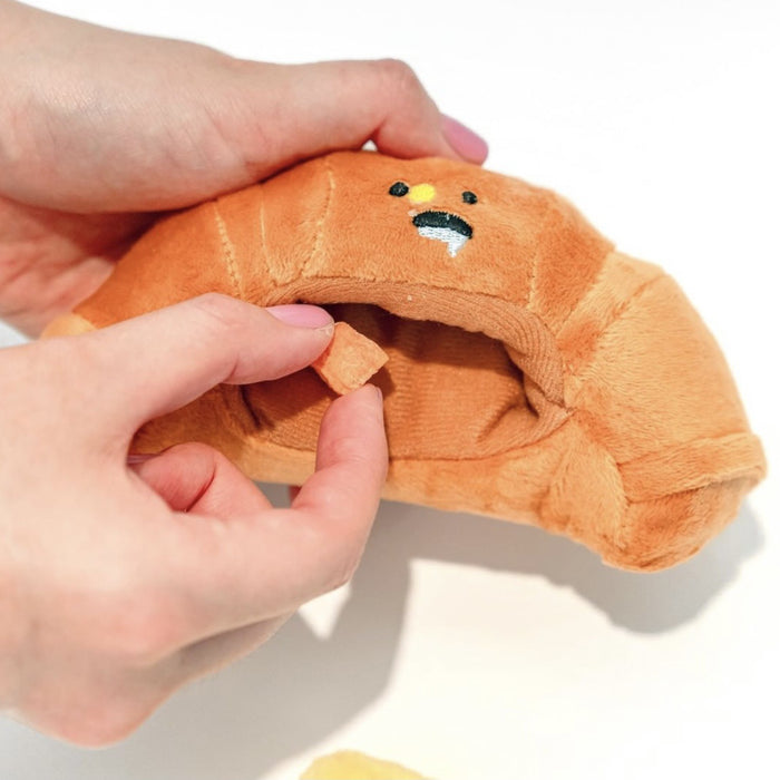 Croissant Hidden Food Sniffing Dog Toy with Squeaker