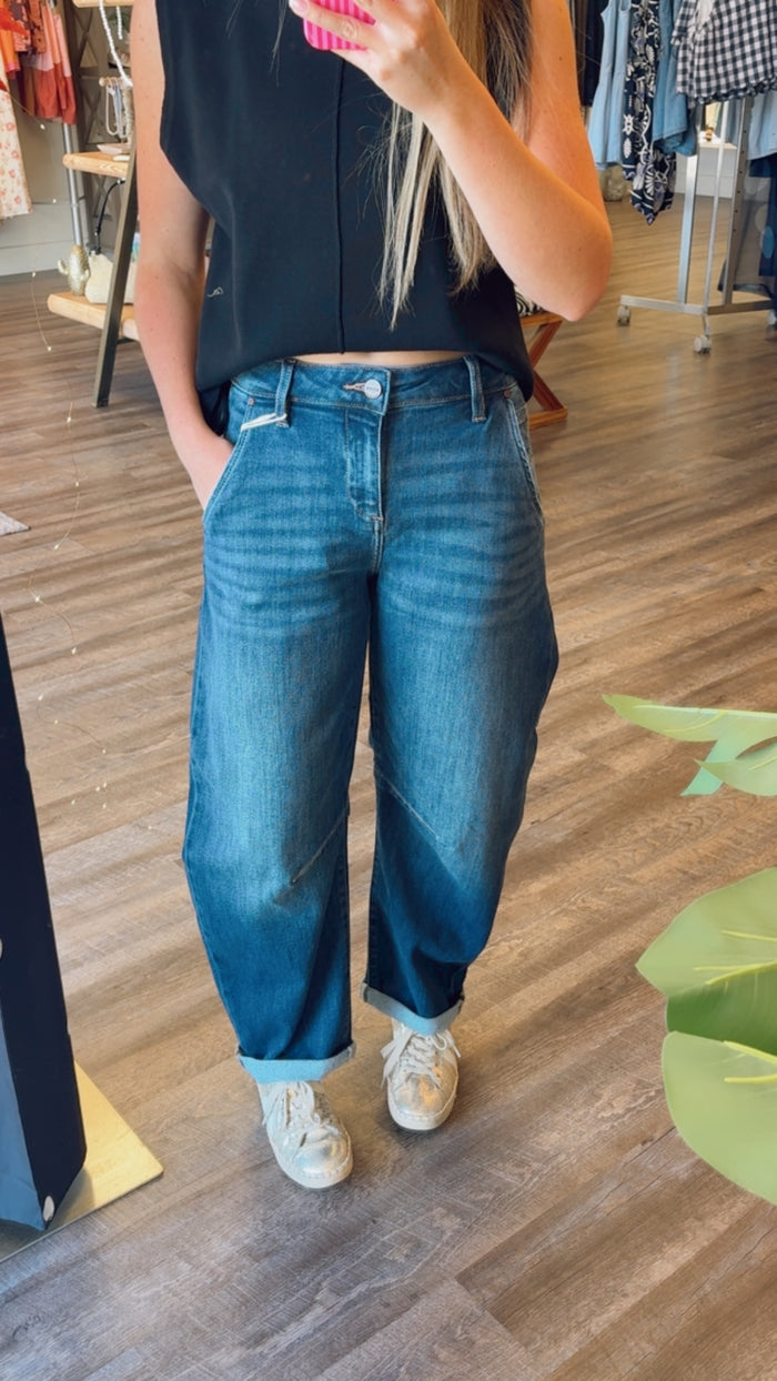 Crop Barrel Cuffed Jeans