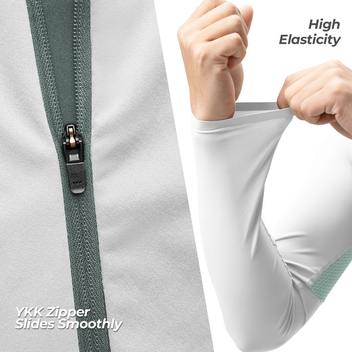 ROCKBROS cycling jersey long sleeve breathable 3 pocket#Color_White