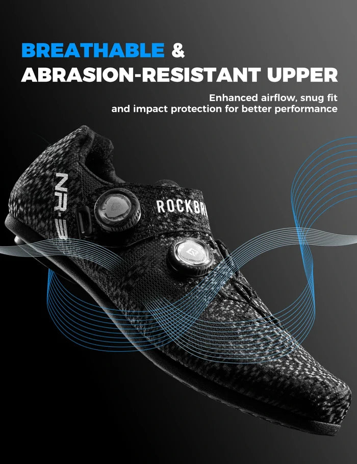 ROCKBROS cycling shoes dual dial breathable non slip rubber sole