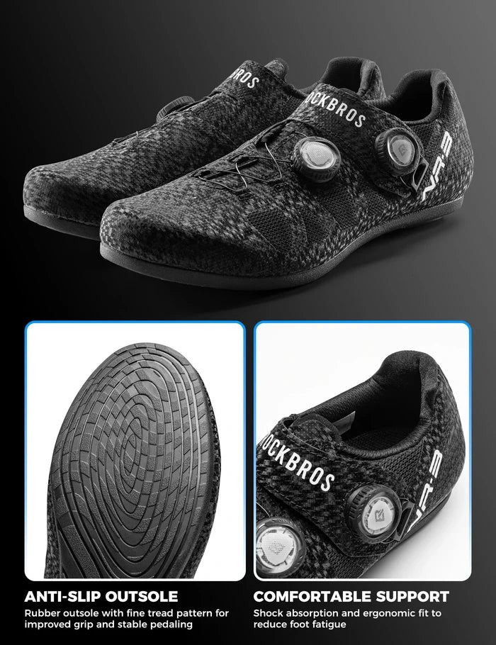 ROCKBROS cycling shoes dual dial breathable non slip rubber sole
