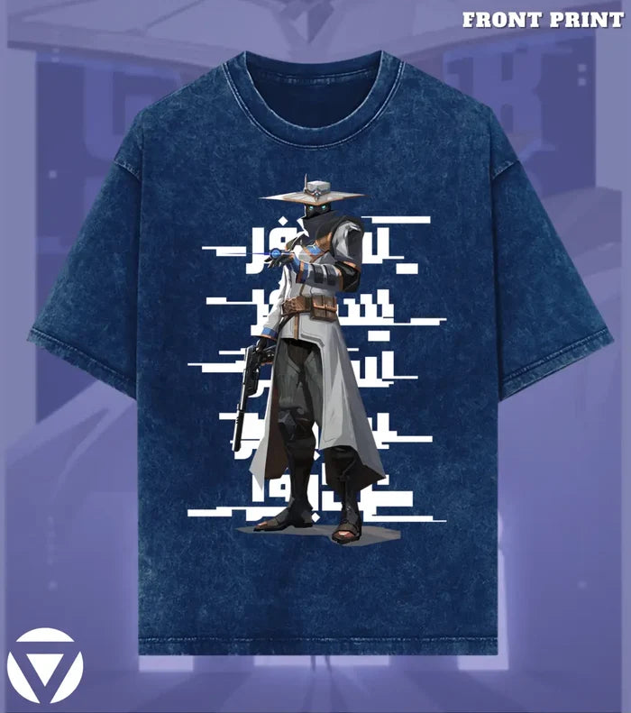 Cypher – Silent Watch Valorant Acid Wash Tee | Bold Gamer Streetwear - Valorant