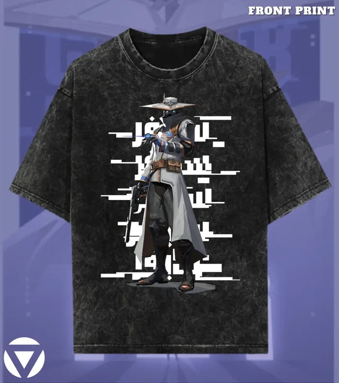 Cypher – Silent Watch Valorant Acid Wash Tee | Bold Gamer Streetwear - Valorant