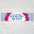 Dancing Queen Banner on White Wall with Disco Ball Vibe