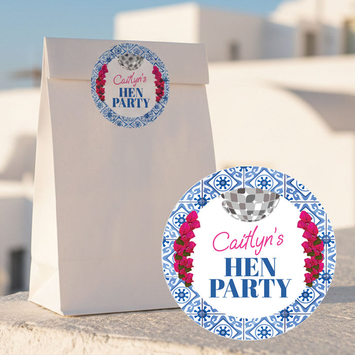 Dancing Queen Party Bags with Personalised Round Stickers - Pack of 12