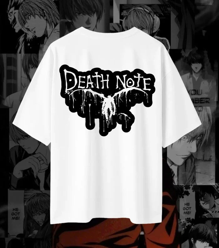 Death Note Logo Oversized T-Shirt | 240 GSM Premium Anime Streetwear - 180GSM / White / S - Death Note