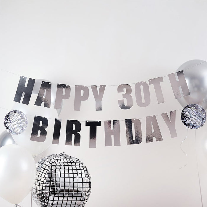 Disco Customisable Milestone Birthday Card Banner - 2m