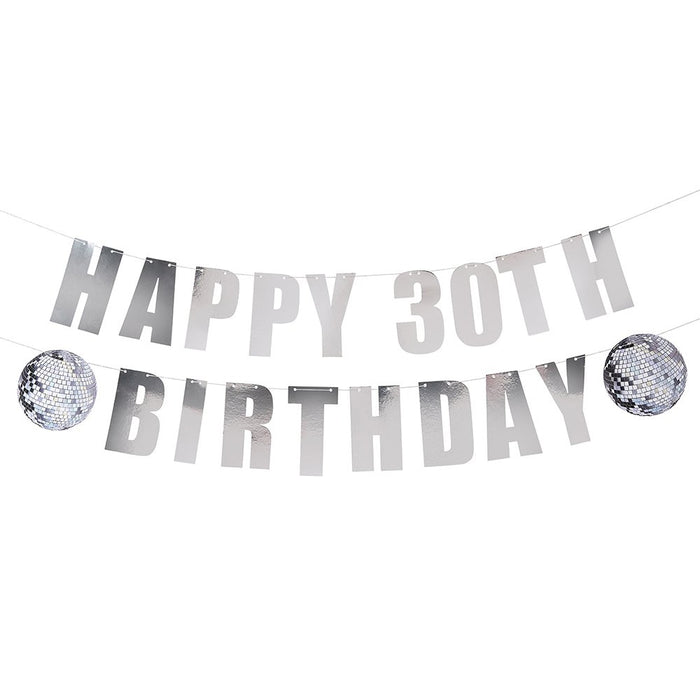 Disco Customisable Milestone Birthday Card Banner - 2m