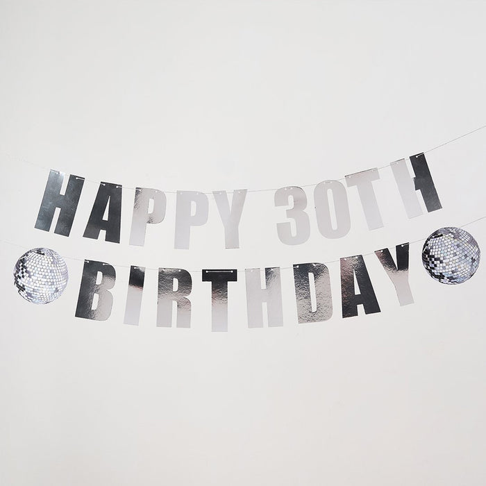Disco Customisable Milestone Birthday Card Banner - 2m