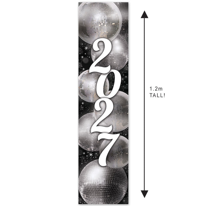 Disco Party New Year's Eve Year Portrait Banner - 1.2m