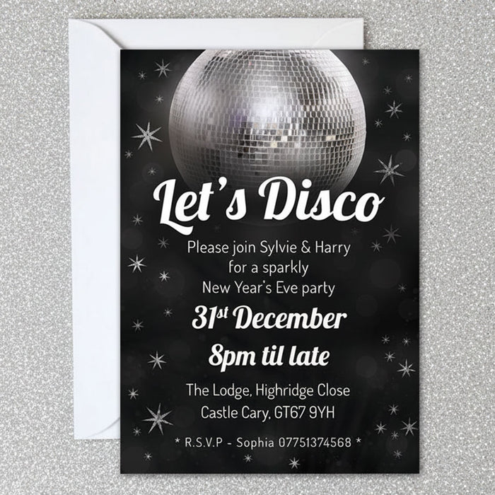 Disco Party Personalised Party Invitation - Pack of 16