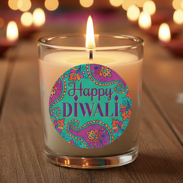 Diwali Unscented Clear Glass Candle - 6.5cm - Each