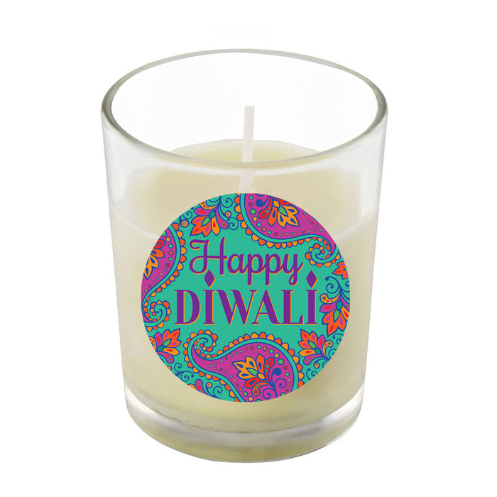 Diwali Unscented Clear Glass Candle - 6.5cm - Each