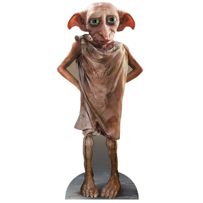 Lifesize cardboard cutout of Dobby the house-elf from the Harry Potter series, featuring the character in a standing pose against a plain background.