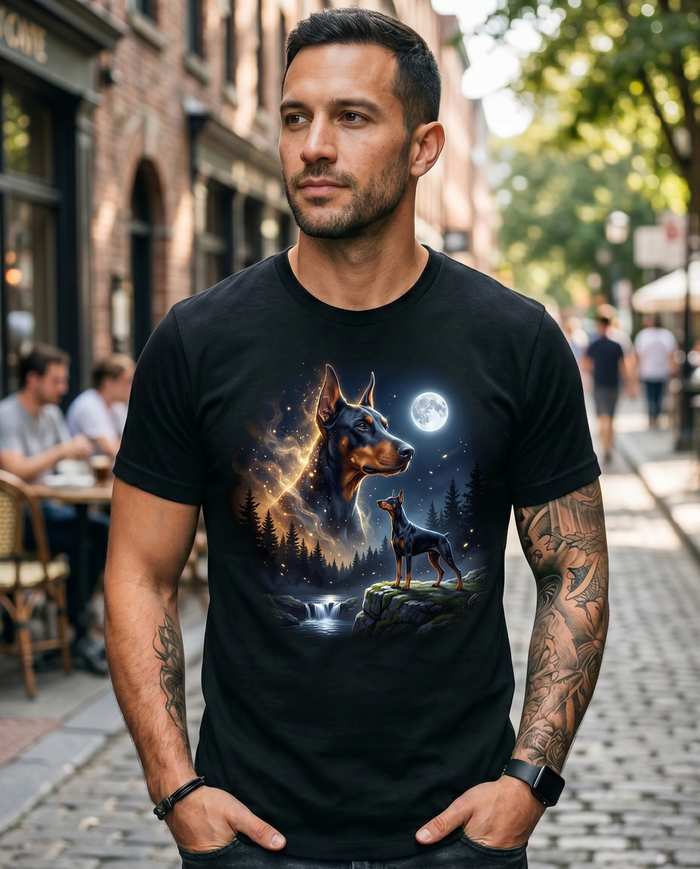 Doberman Moonlit Guardian Tee | Bella Canvas | Kingdom Collars