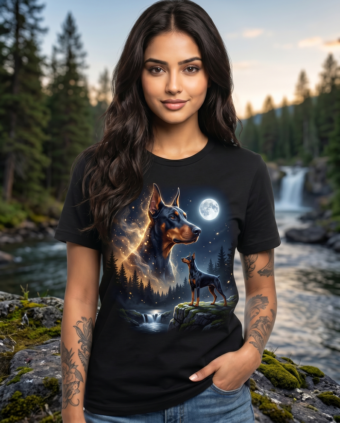 Doberman Moonlit Guardian Tee | Bella Canvas | Kingdom Collars