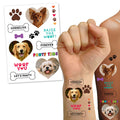 Dog Birthday Party Personalised Temporary Tattoos - Pack of 13