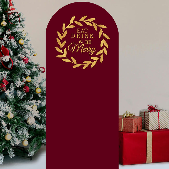 Eat Drink and Be Merry Red Gold Christmas Sailboard Stand-Up - 185cm