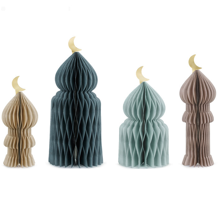 Eid Mubarak Paper Decorations - 22cm-33cm - Pack of 4
