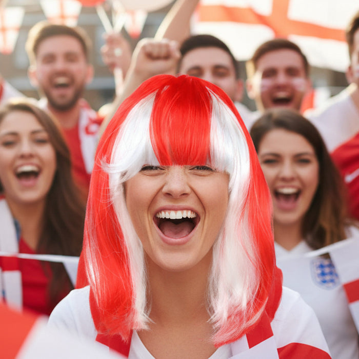 England St. George's Flag Red & White Wig