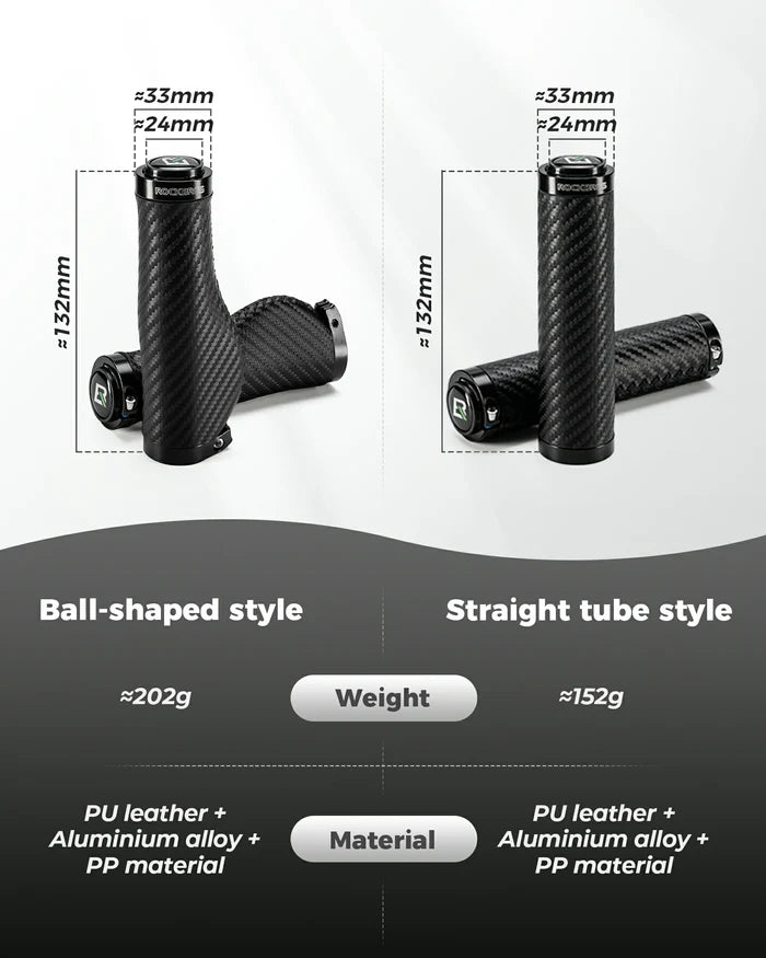 Classic cycling handlebar grips PU leather non-slip 22.2mm lock-on