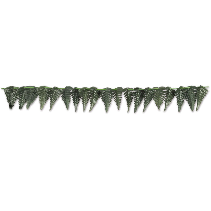 Artificial fern garland on a white background